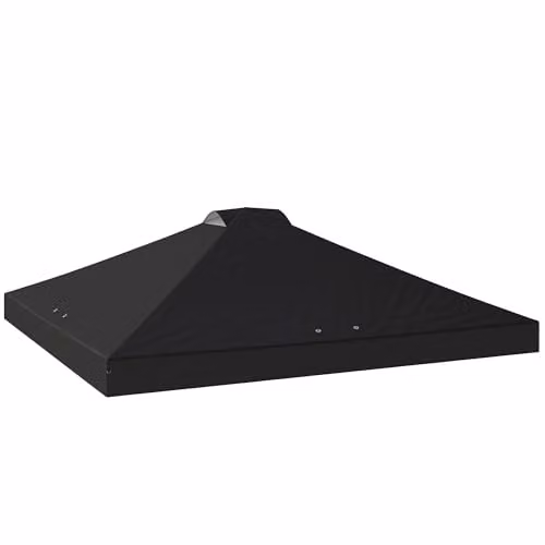 Outsunny Black Pop Up Gazebo Canopy Replacement Cover with UV50+ Protection, W x D: 3 x 3 m – 1