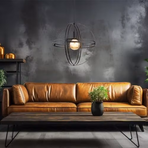 Netlighting Globo Lighting Spherical Metal Pendant Ceiling Light, Black, Diameter: 40 cm – 1