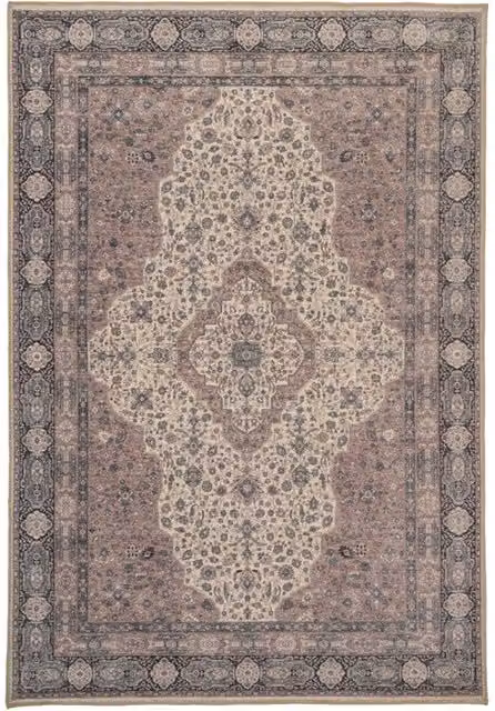 Kukoon Beige Medallion Oriental Vintage Area Rug, Washable and Non-Slip, W/D/H: 200 x 290 cm – 1