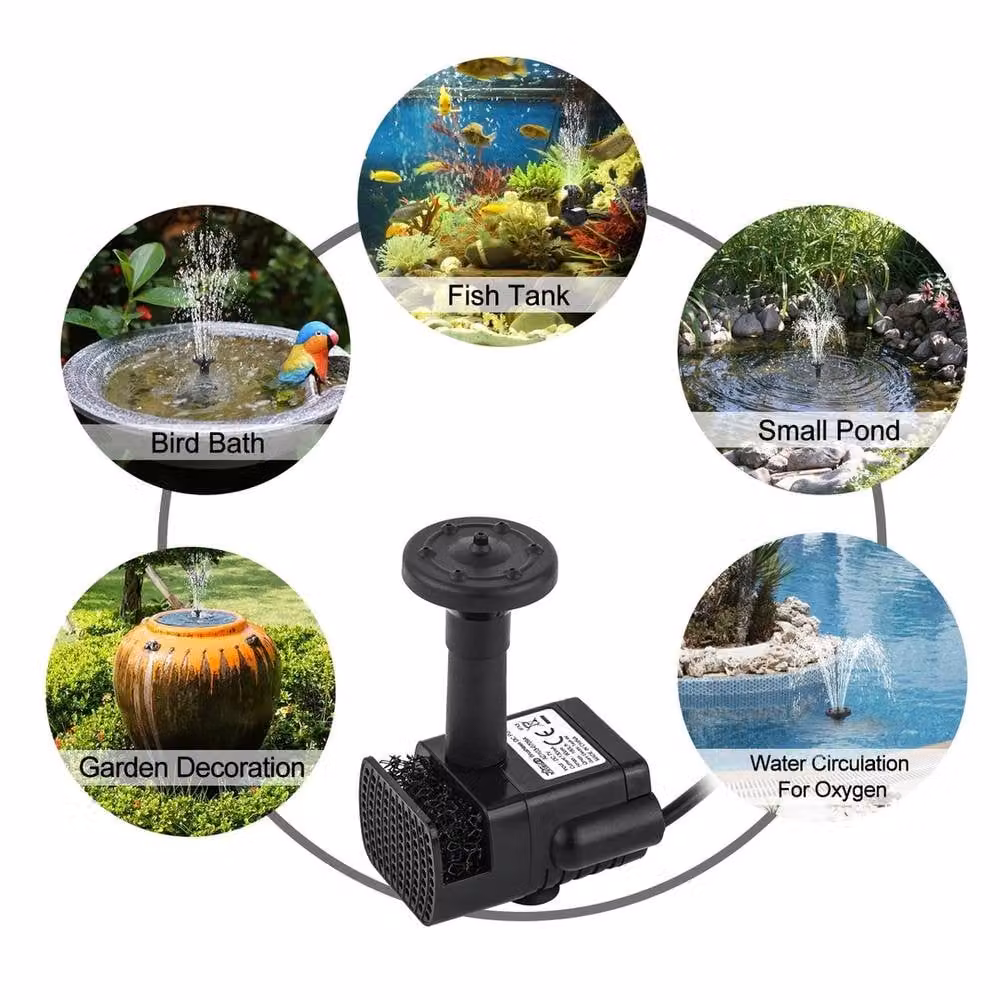 SPETLEK Solar Fountain Water Pump for Outdoor Garden Bird Baths, Black – 4