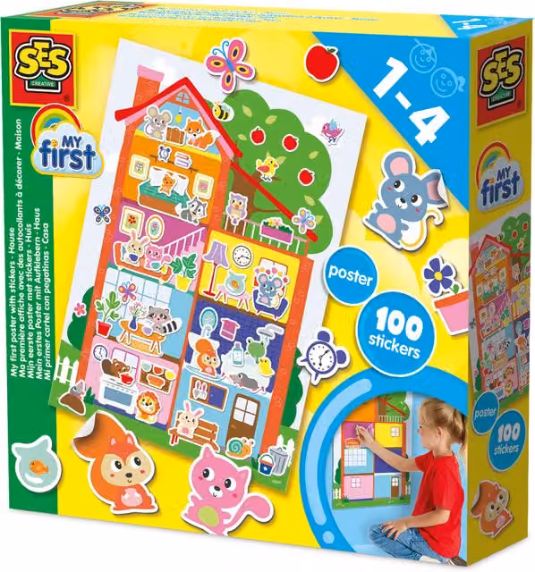 SES My First Poster With Stickers House Multicolour