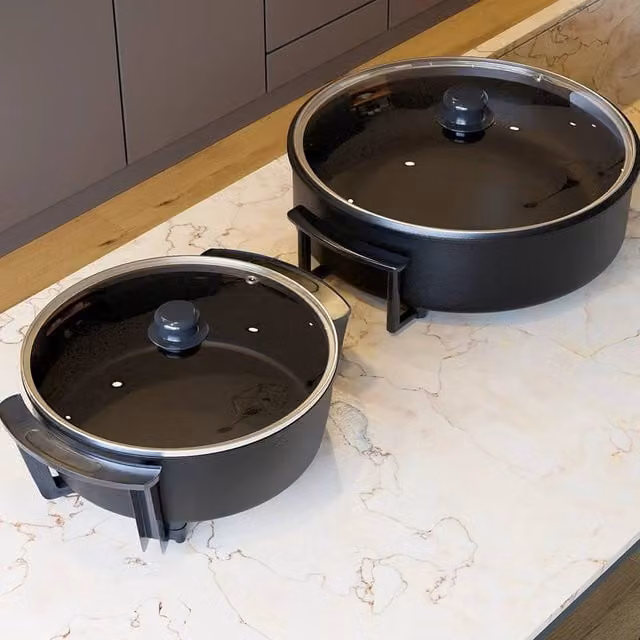 PAWNORA 8L Large Electric Frying Pan in Black