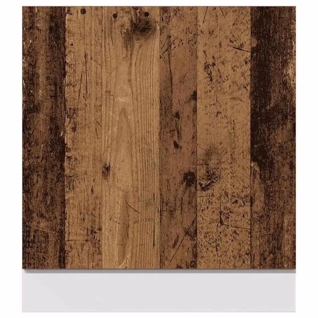 Berkfield Home Dishwasher Panel Lyon Old Wood in Brown, Engineered Wood, W/D/H: 60 x 1.5 x 67 cm – 3