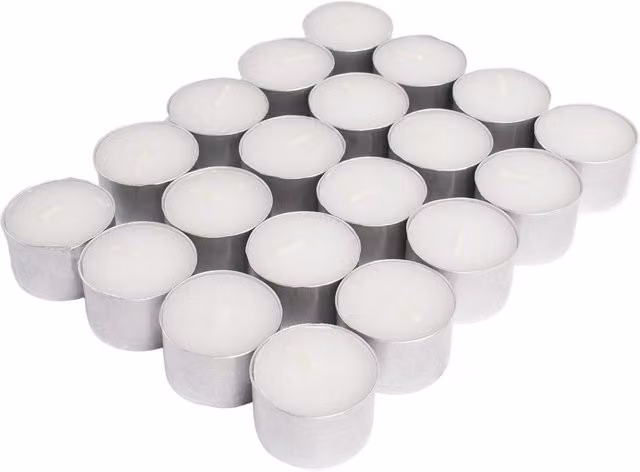 Carlingford Unscented White Tealights, Pack of 8, 0.8kg