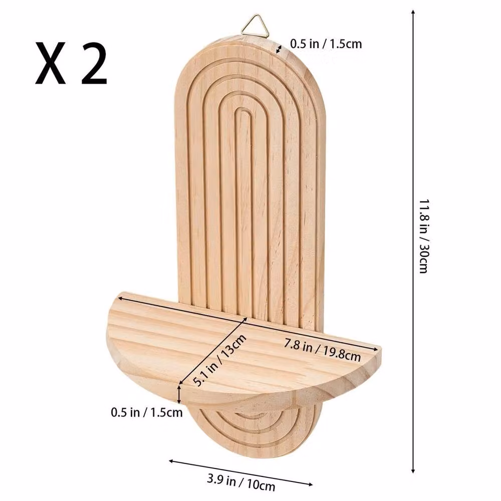 KORVIXA 2-Piece Natural Wood Floating Wall Shelves in Brown and Beige, W/D/H: 100 x 100 x 1 cm – 2