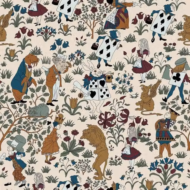 House of Hackney Alice in Wonderland Achillea Wallpaper in White and Multicolour