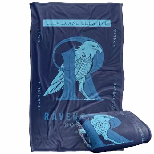 Warner Bros. Harry Potter Ravenclaw Super Soft Fleece Throw Blanket for Children, Multicolour, W/D/H: 91.44 x 147.32 x 1.0 cm – 1