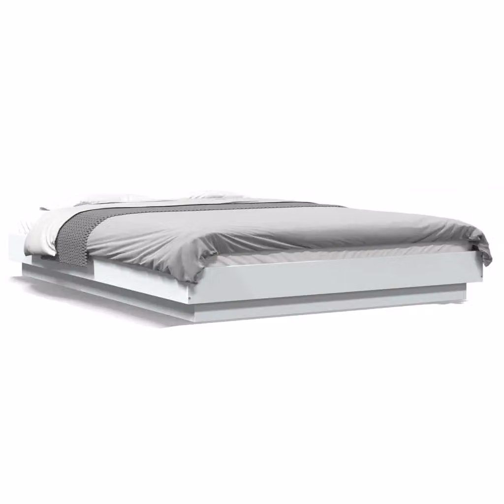 Berkfield Home Modern Bed Frame in White, W/D/H: 140 x 200 cm – 2