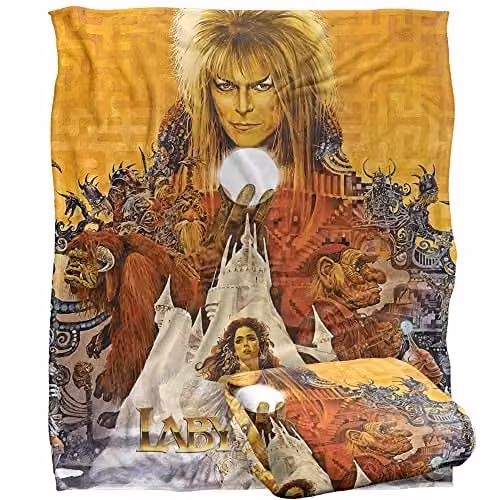 Trevco Jim Henson Labyrinth Crystal Ball Silky Touch Super Soft Fleece Throw Blanket, White, W/D/H: 152 x 127 cm