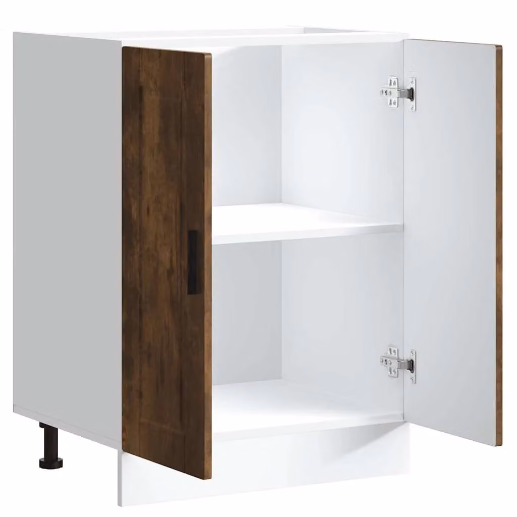 Berkfield Home Porto Smoked Oak Kitchen Base Cabinet in Brown – 3