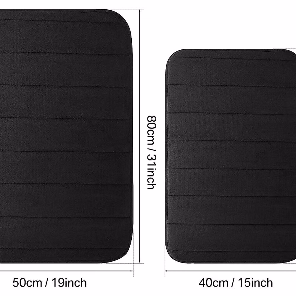 YnysTec Non-Slip Memory Foam Bathroom Mat in Blue, W 60 cm x D 45 cm – 3