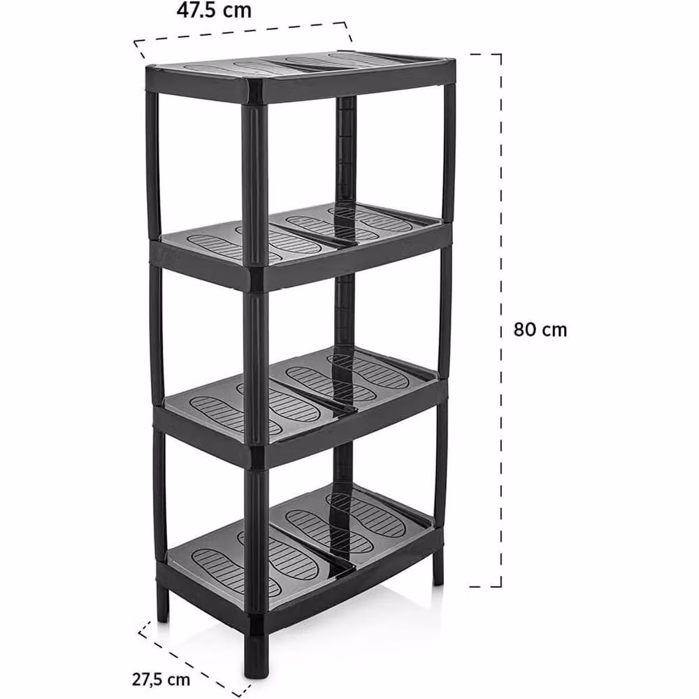 FORGEVIO 4 Tier Narrow Freestanding Shoe Rack in Black – 2