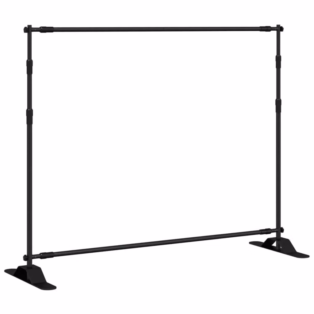 Berkfield Home Steel Backdrop Stand, Black, W: 254 cm, H: 243 cm