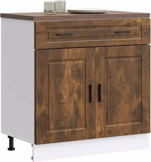 Berkfield Home Porto Smoked Oak Kitchen Base Cabinet in Brown – 1