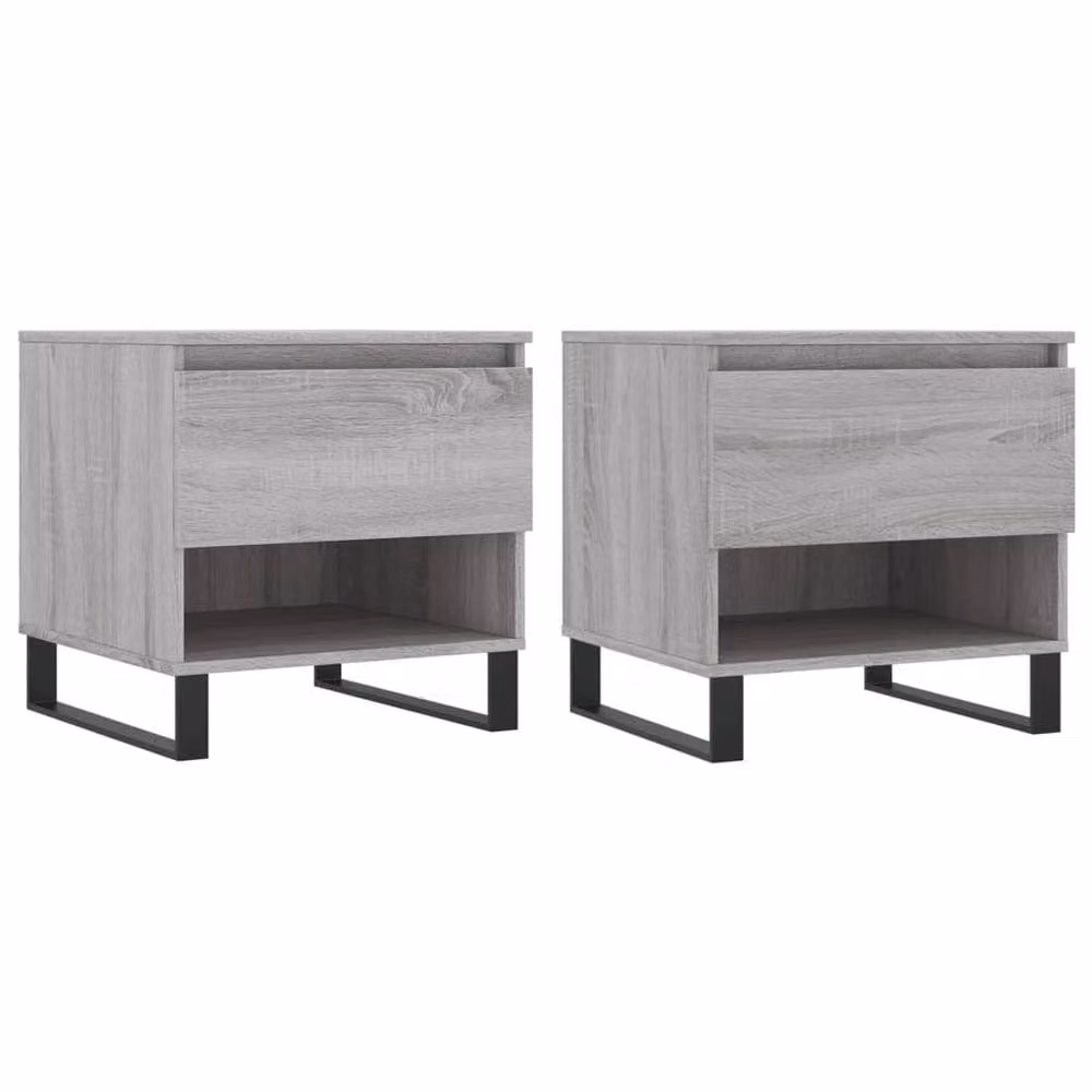 Berkfield Home Modern Nested Coffee Table Set of 2 in Grey Sonoma, W/D/H: 50 x 46 x 50 cm – 2