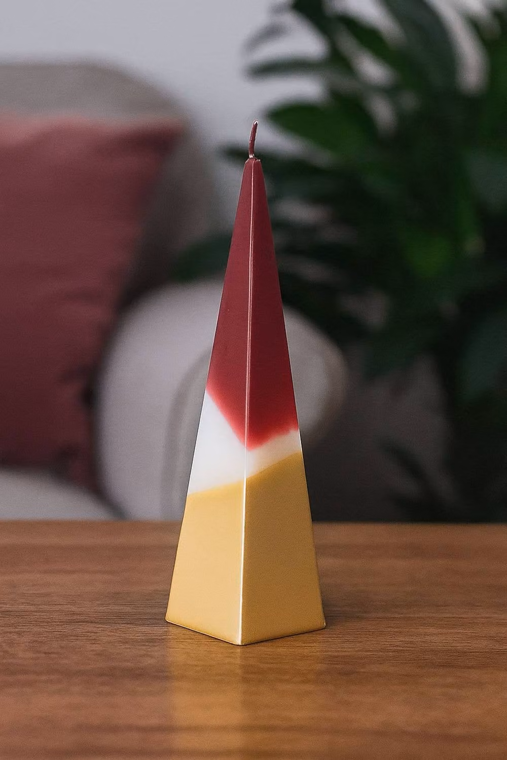 Marco Paul Large Unscented Pyramid Pillar Candle in Multicolour – 3