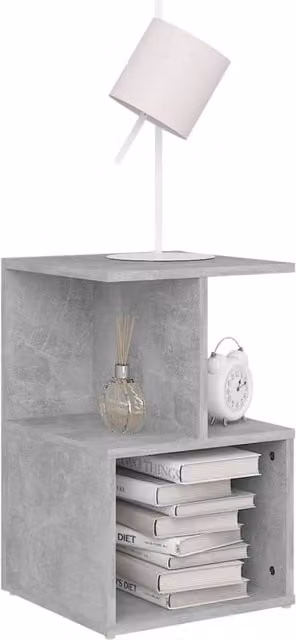 Berkfield Home Elegant Bedside Cabinet in Concrete Grey, W/D/H: 35 x 35 x 55 cm – 1