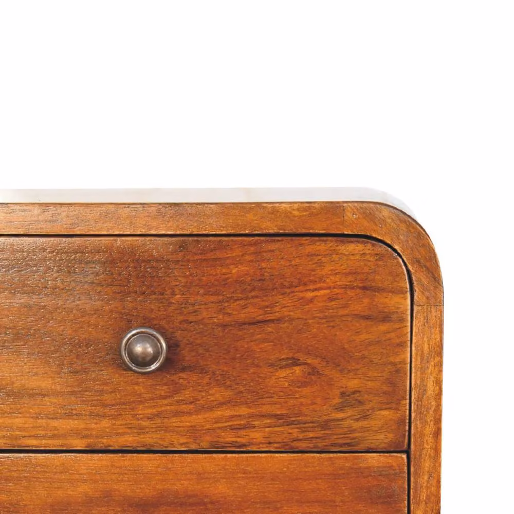 Wyld Haus Kamala Floating Mango Wood Bedside Table with 2 Drawers in Brown – 3