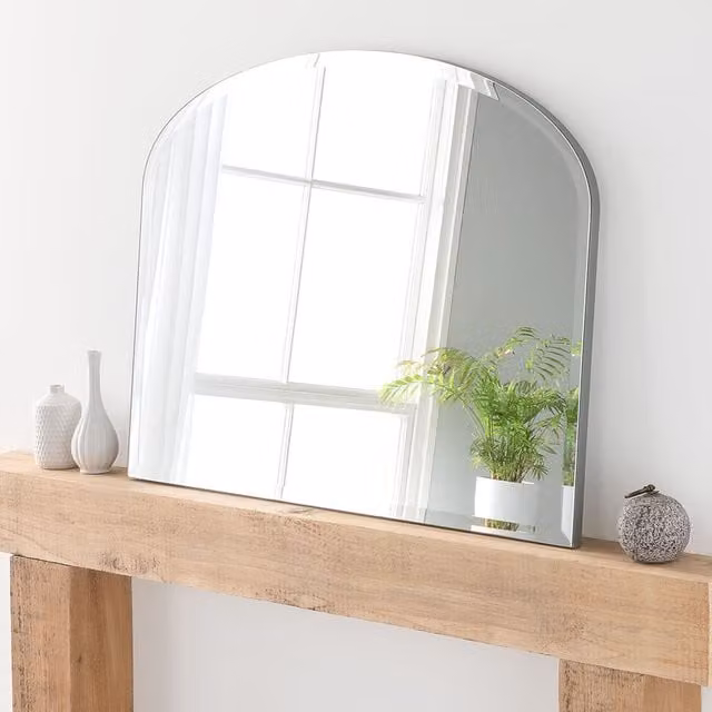 Yearn Minimalist Silver Mantle Wall Mirror