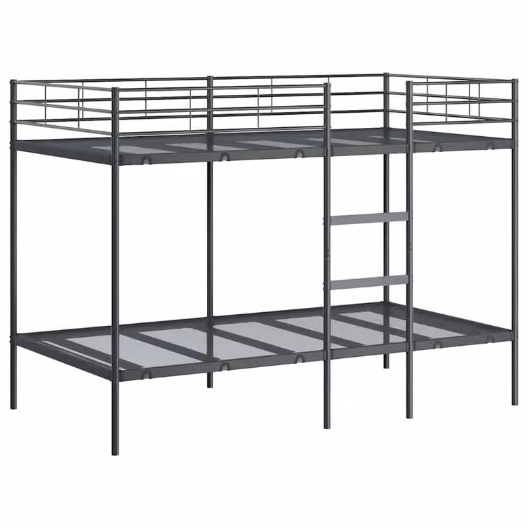 Berkfield Home Metal Bunk Bed in Black, W/D/H: 100 x 200 cm