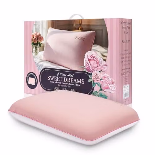 GC Gaveno Cavailia Rose Scent Memory Foam Pillow in Pink, W/D/H: 60 x 40 x 13 cm – 1