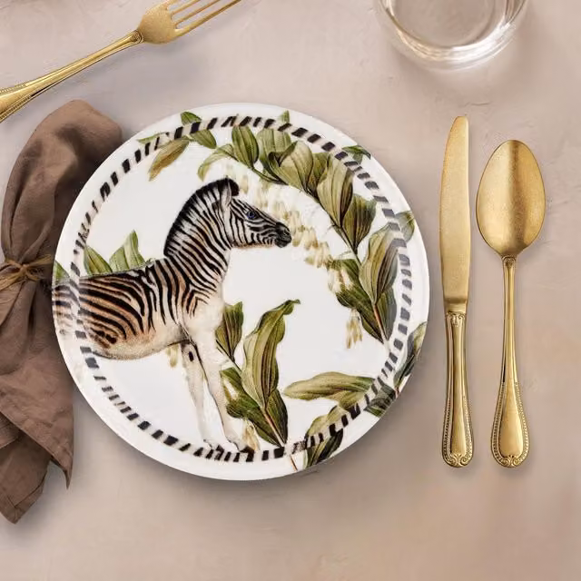 The Mia Mon Reve Series Porcelain Side Plates, Set of 6, Multicolour and Green