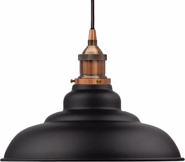 SE Home St Edmund's Round Suspended Pendant Light in Matt Black and Antique Copper – 1