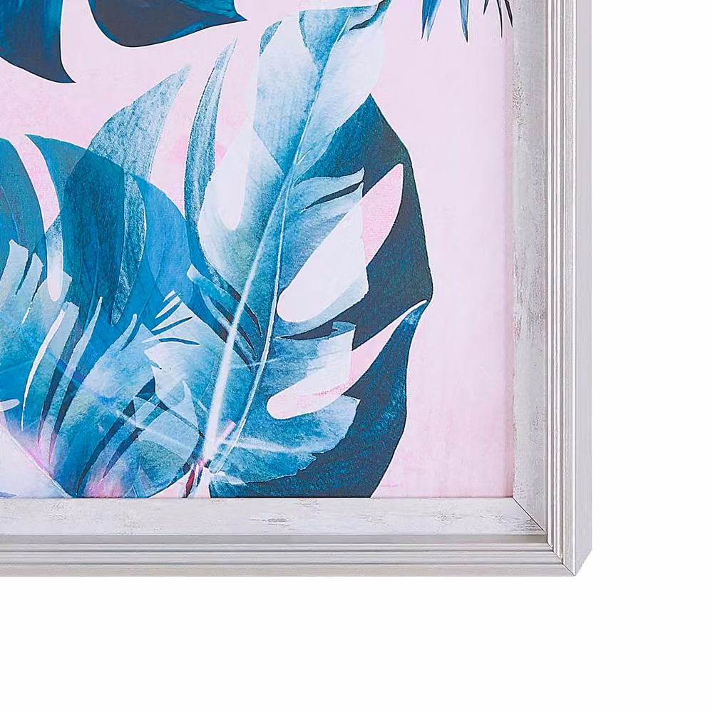 Wyld and Coco Blue Pink Monstera Framed Botanical Print W: 30 cm, H: 41 cm, D: 1.5 cm – 3