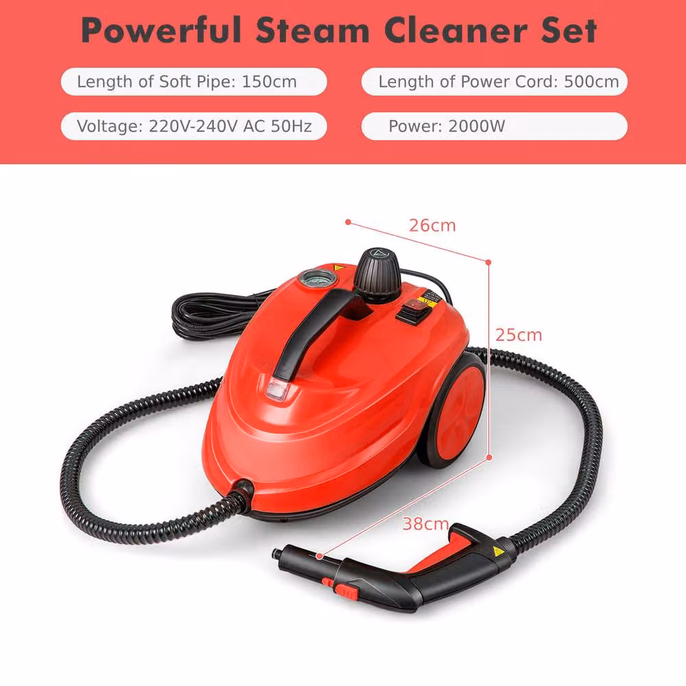 Costway 2000W High Pressure Steam Cleaner in Red – 2