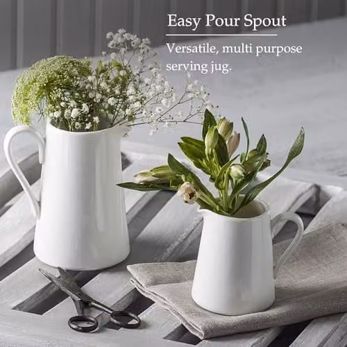 WM Bartleet & Sons Ceramic Jug Set of 2 in White – 3