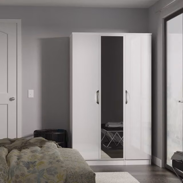 2 U Holborn Triple Mirror Wardrobe in Glossy White – 1