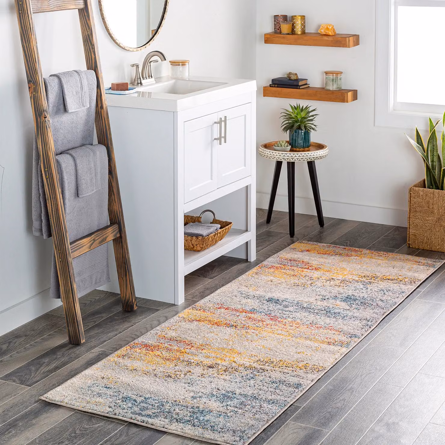 Livabliss Ankara Abstract Modern Marble Rug in Grey and Blue, W/D/H: 120 x 170 cm – 3