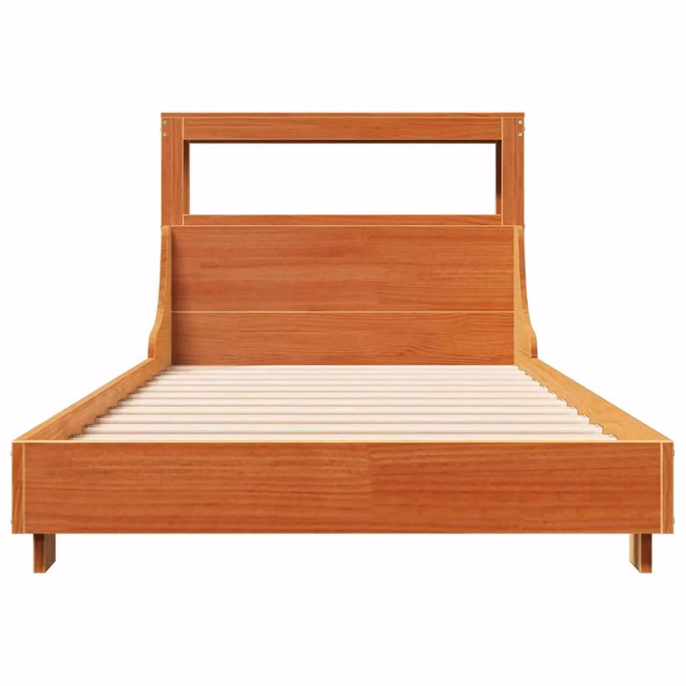 Berkfield Home Solid Pine Small Single Bed Frame in Wax Brown, W: 75 cm, L: 190 cm – 2