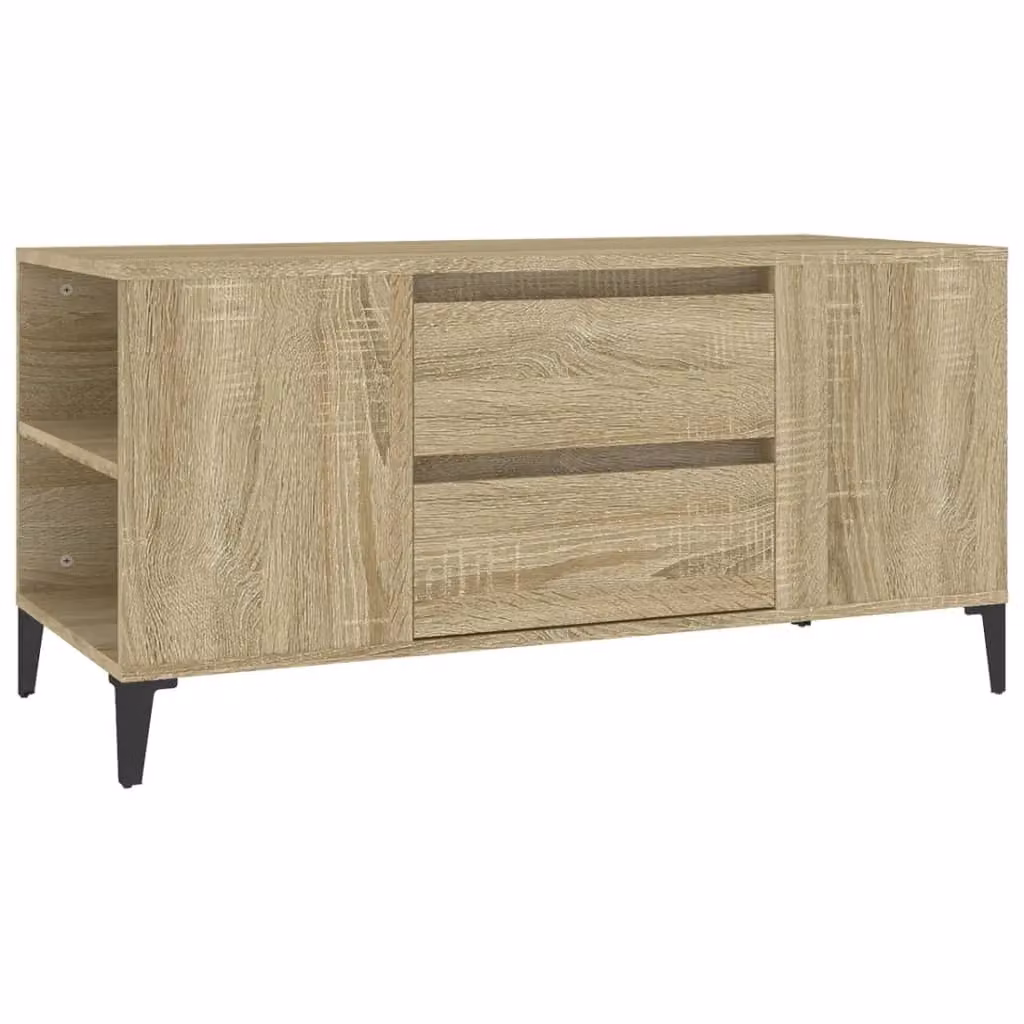 Berkfield Home TV Cabinet in Sonoma Oak Brown, W: 102 cm, D: 44.5 cm, H: 50 cm – 2