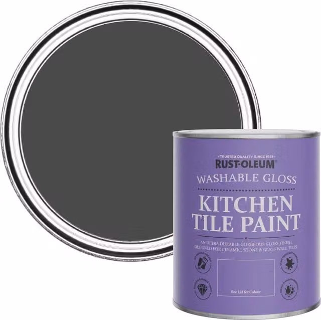 Rust-Oleum Water-Based Kitchen Tile Paint in After Dinner Gloss Finish, 750ml