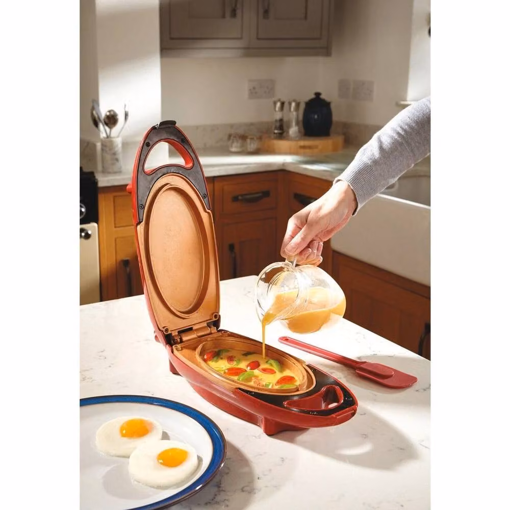 VOGREX Non Stick Electric Pancake, Sandwich and Omelette Maker in Red – 2