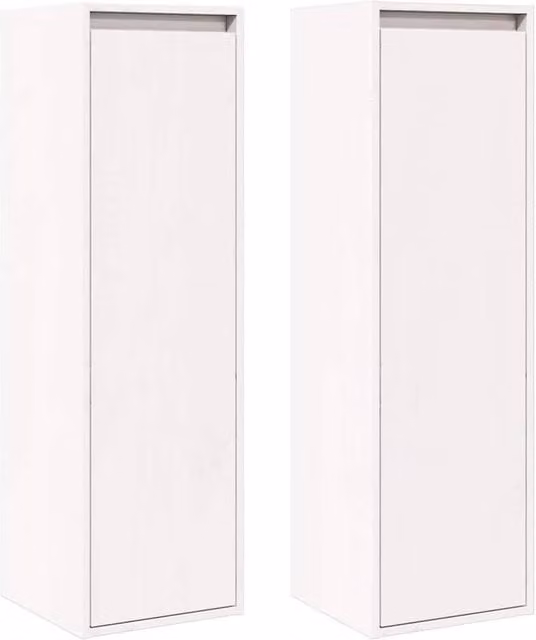 Berkfield Home White Solid Pinewood Wall Cabinets, 2 Pieces, W/D/H: 30 x 30 x 100 cm – 1