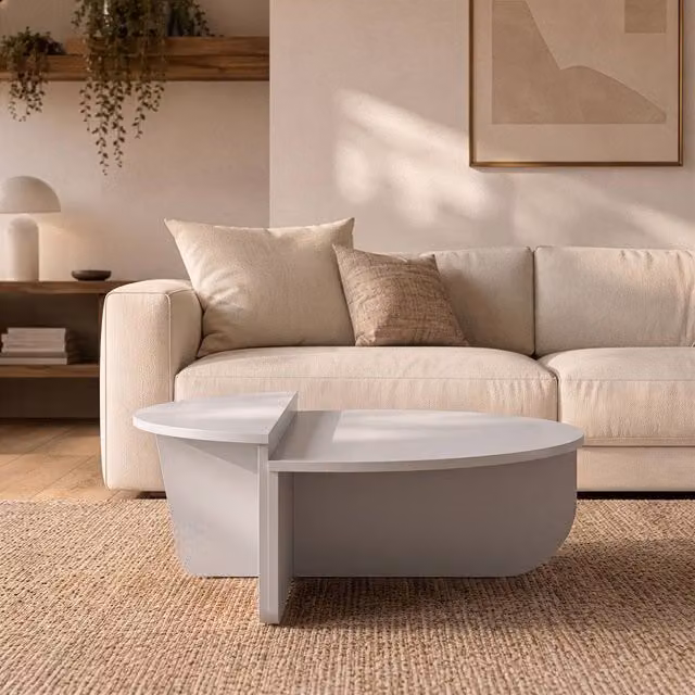Calicosy Orion Set of 2 Round Nested Coffee Tables in Grey – 1