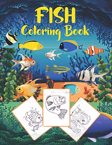 Fish Coloring Book for Kids with Unique Multicolour Designs
