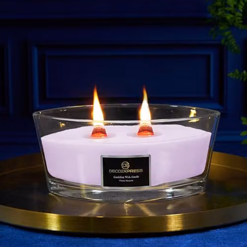 Deco Express Cherry Blossom Scented Woodwick Candle in Pink – 5