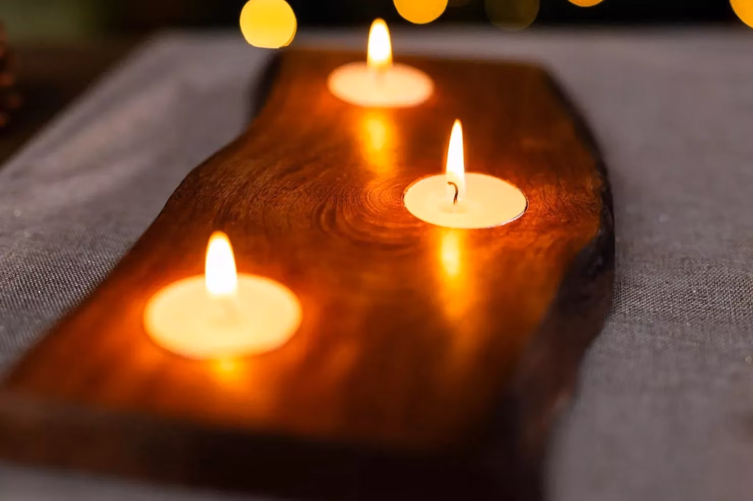 Marco Paul Scandinavian Wooden Tealight Candle Holder in Brown – 3