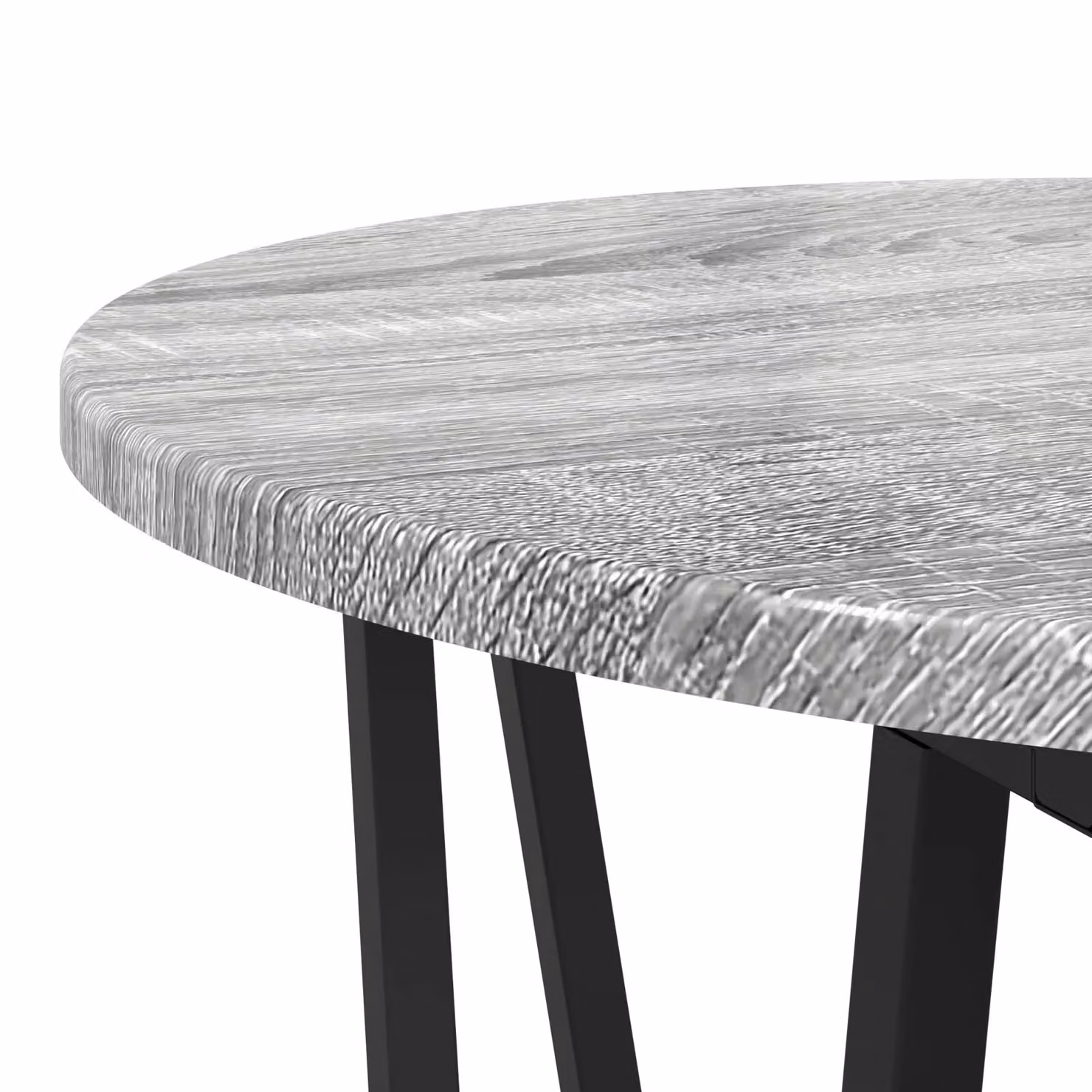 Berkfield Home Set of 2 Grey Sonoma Round Side Tables with Metal X-Frame Base – 4