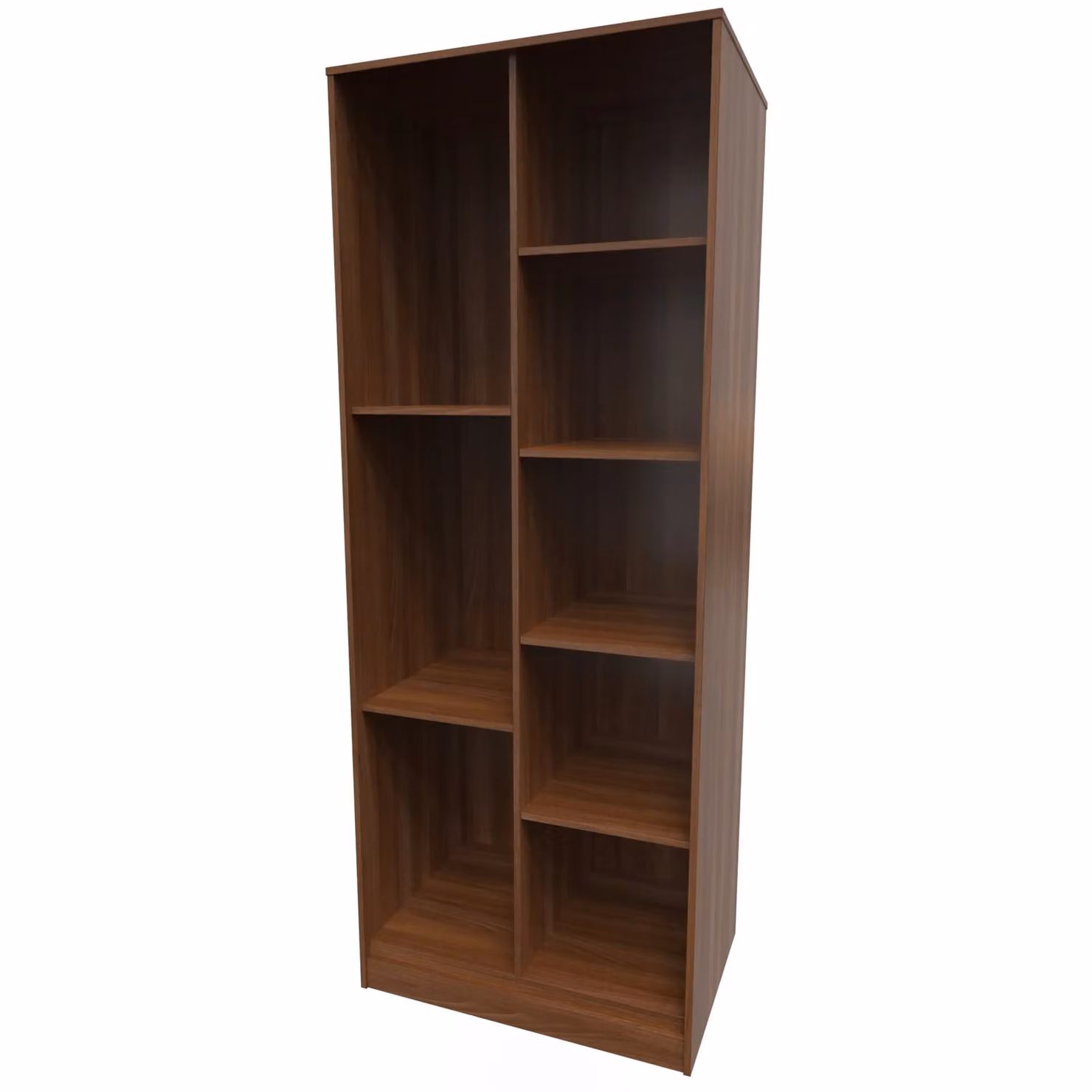 Ready Assembled 2 U Carlton Tall Shelf Unit in Walnut Brown – 2