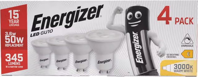 Energizer LED GU10 Dimmable Warm White Lightbulb