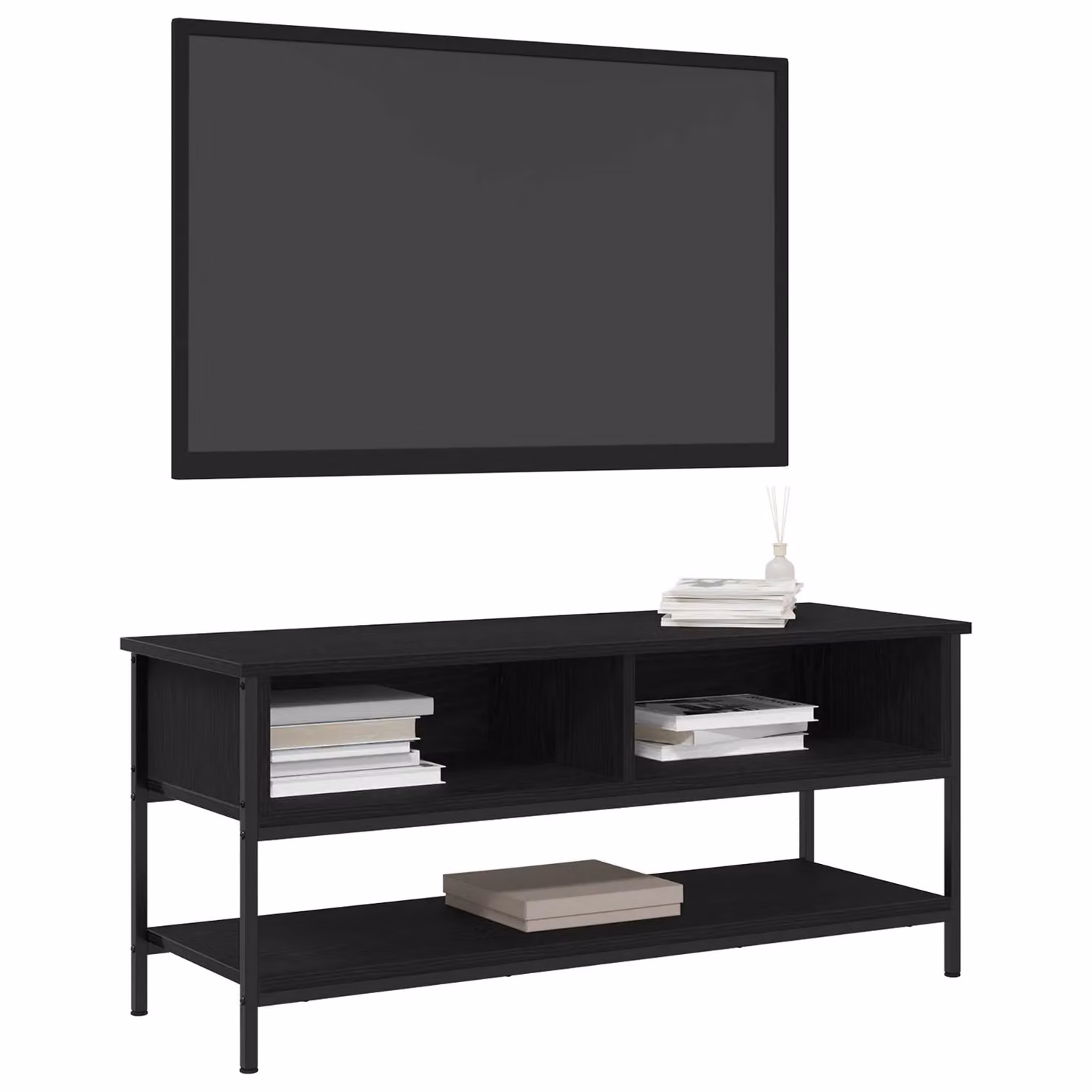 Berkfield Home Modern TV Cabinet in Black Oak, W/D/H: 100 x 35 x 45 cm – 3