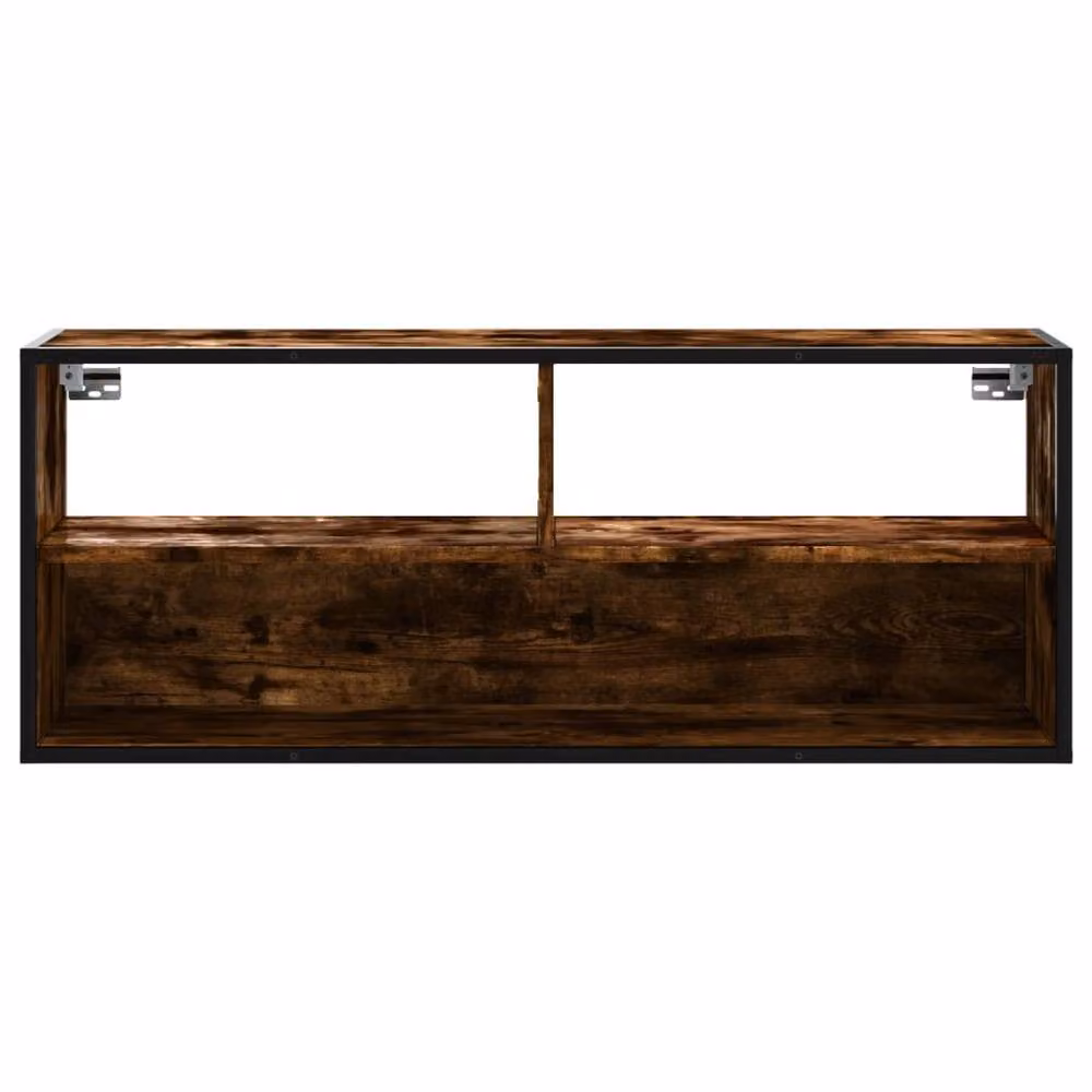 Berkfield Home Industrial TV Cabinet in Smoked Oak and Brown, W/D/H: 100 x 39.5 x 39.5 cm – 4