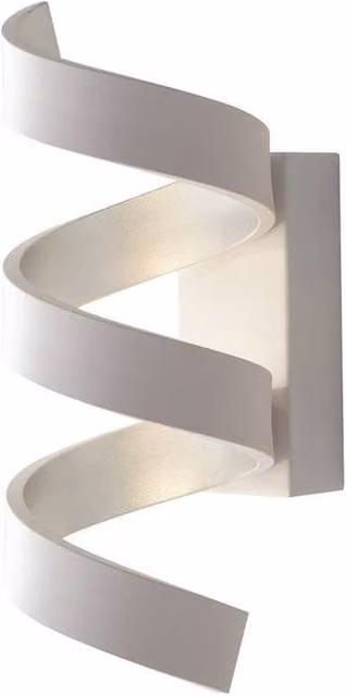 Netlighting HELIX LED Swirl Wall Light in White and Silver, 720lm, 3000K, W/D/H: 10 x 26 x 13.5 cm