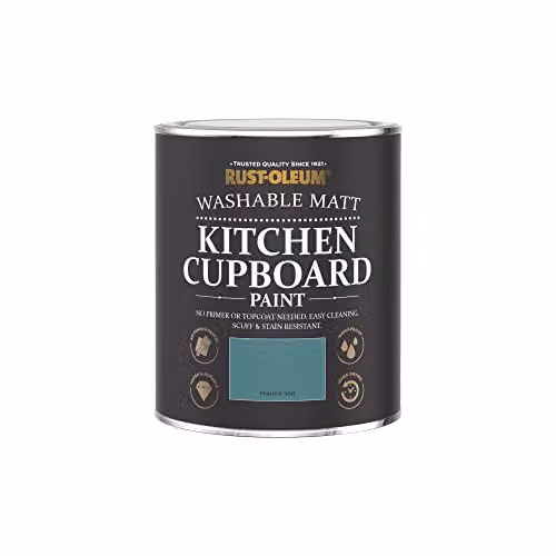 Rust-Oleum Water-Based Kitchen Cupboard Paint in Matt Finish, Peacock Suit, 0.75 l – 2