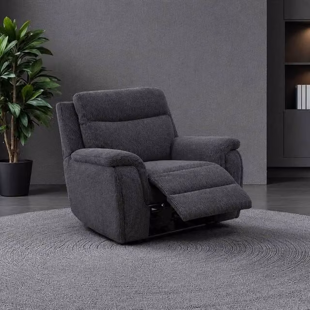 Furnishings For Less UK Maeve Electric Reclining Armchair Single Seater in Midnight Black