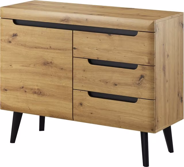 Abakus Direct Nordi Scandinavian Sideboard with Drawers in Brown Wood
